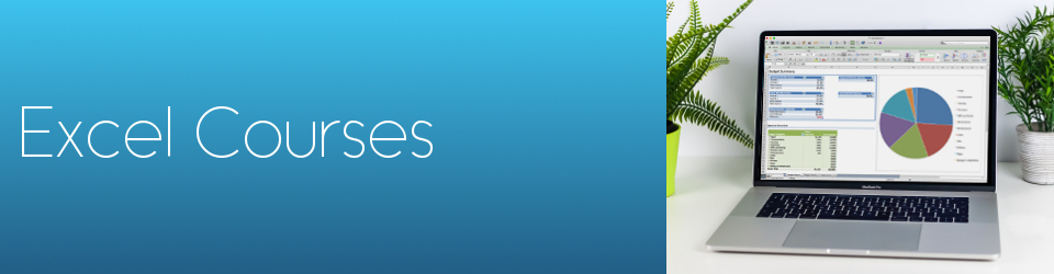 Picture of Excel running on a laptop computer, showing data analysis with tables and a pie chart.